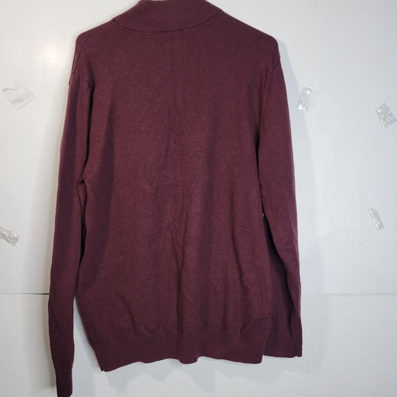Men's Hawker Rye Cotton Cashmere 1/4 zip sweater Burgandy Size L - Picture 3 of 8